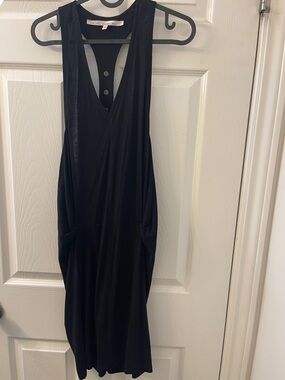 Rachel Black Sleeveless V-Neck Midi Dress